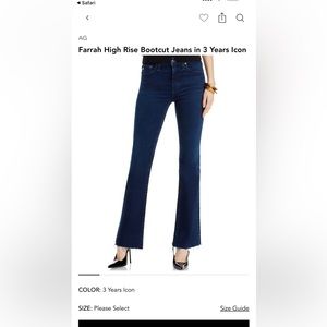 Farrah High Rise Bootcut Jeans in 3 Years Icon Size 25
